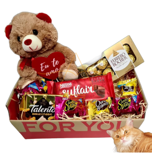 Cesta Para Presente Chocolates Pelúcia