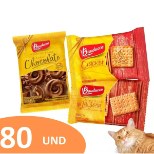 Biscoito Bauducco Sache Chocolate Maizena Cream Cracker 80un