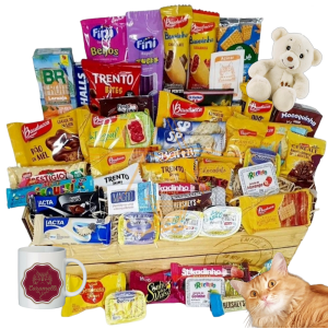 Cesta Café Da Manhã E Chocolate Presente 52 Itens Caneca