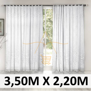 Cortina C/ Forro Classica Branca Roseiral