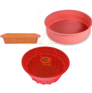Kit Forma de Silicone Para Bolo, Pão e Pudim